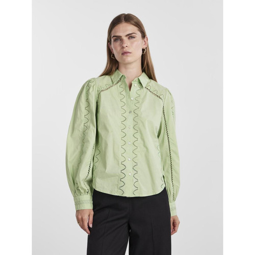 Chemise manches longues vert en coton YAS Mode femme