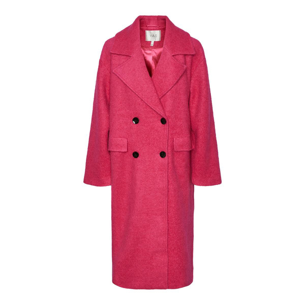 Manteau double boutonnage violet en laine YAS Mode femme