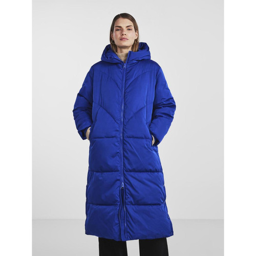YAS - Manteau zippée avec patte de boutonage bleu - Manteau, trench, parka, doudoune