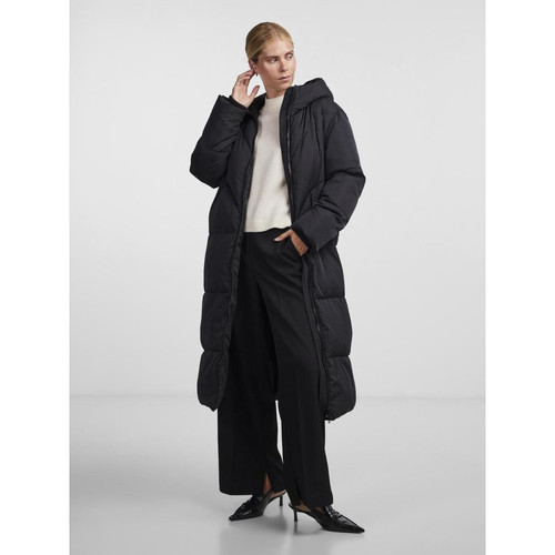 YAS - Manteau zippée avec patte de boutonage noir - Manteau femme