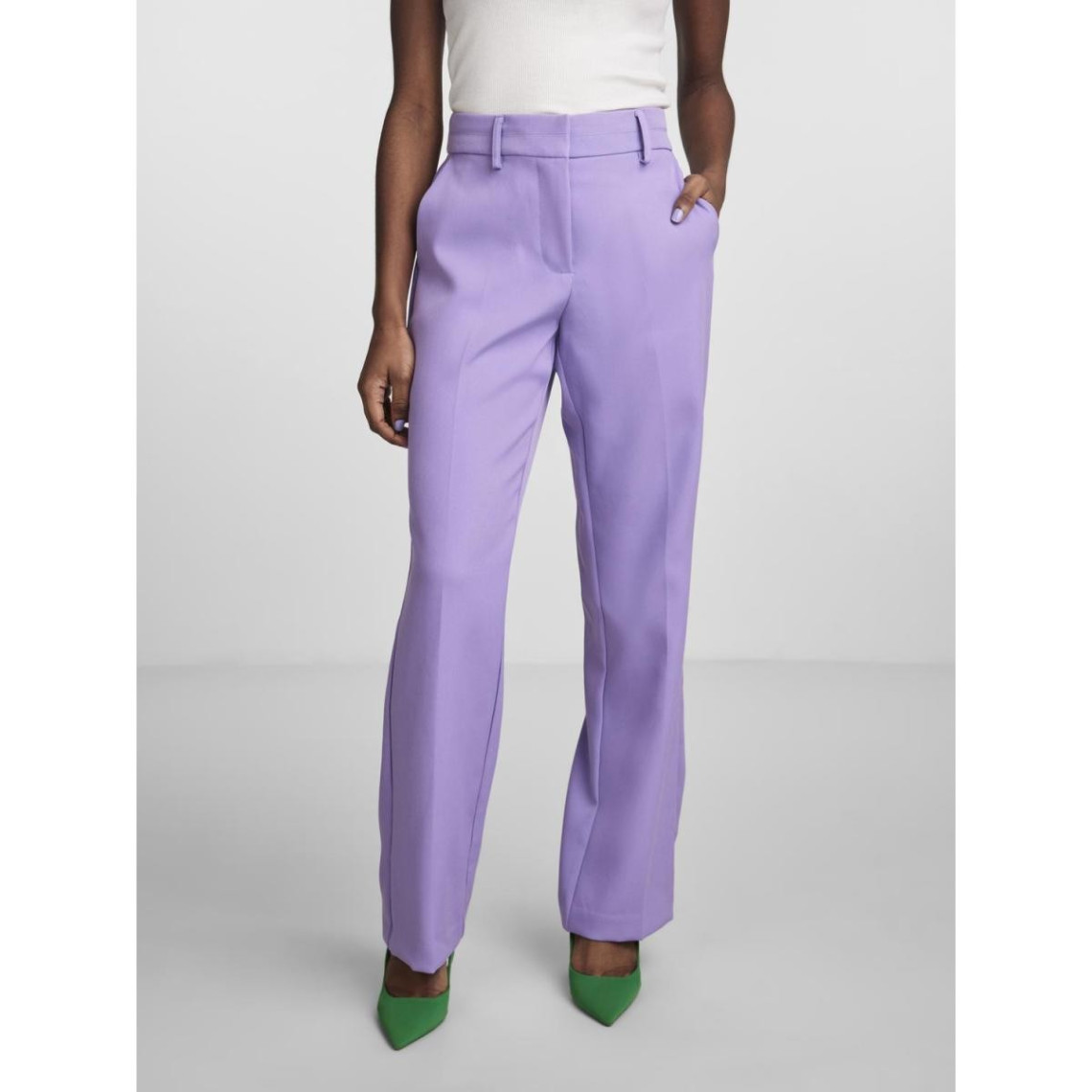 pantalon de tailleur violet