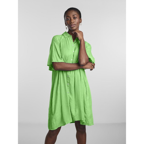YAS - Robe chemise vert en viscose Cléo - Blouse, Chemise femme