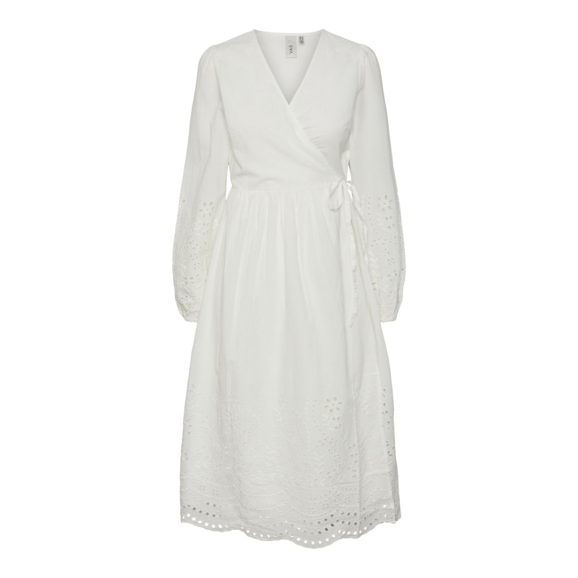 robe longue manches longues blanc en coton maëlys