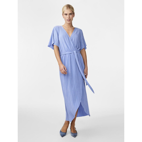 YAS - Robe midi manches courtes bleu - Nouveautés robes femme