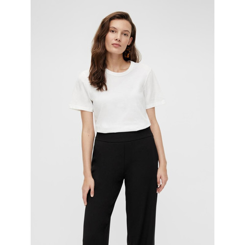 YAS - T-shirt regular fit col rond manches courtes blanc - YAS