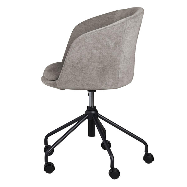 Chaise de bureau tissu soft touch gris clair Zago