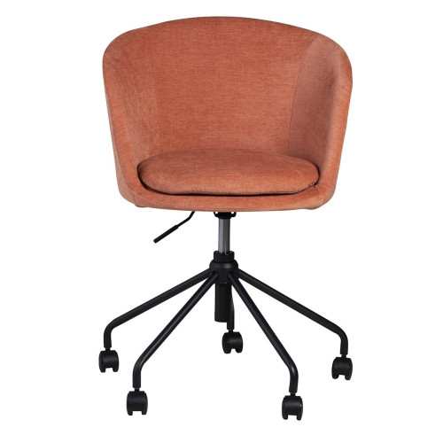Zago - Chaise de bureau tissu soft touch saumon - Chaise Design