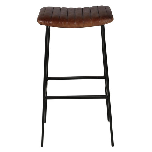 Zago - Tabouret de bar cuir marron - Chaise Et Tabouret Et Banc Design